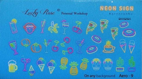 NAKLEJKI NA PAZNOKCIE AERO NEON-9 NAKLEJKI NA PAZNOKCIE AERO NEON-9