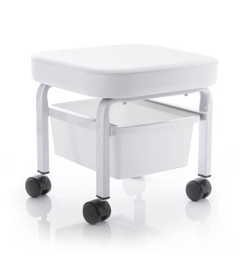Taboret kosmetyczny do pediciure z pojemnikiem Taboret kosmetyczny do pediciure z pojemnikiem