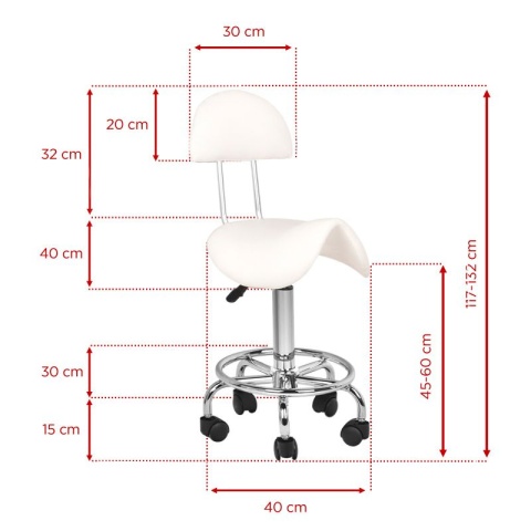 TABORET KOSMETYCZNY 6001 BIAŁY 118590 TABORET KOSMETYCZNY 6001 BIAŁY 118590