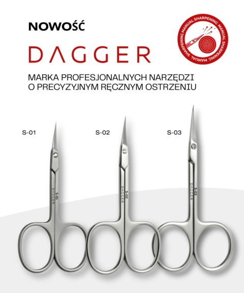 PROFESJONALNE NOŻYCZKI DO SKÓREK DAGGER S-03 (haczyk)