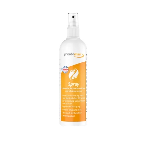 PRONTOMAN Spray 250ml.-preparat o potrójnym działaniu do zmiękczania zrogowaceń i higienicznego oczyszczania skóry